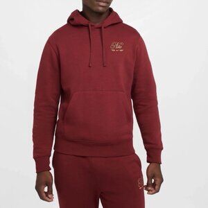 Nike NSW Club Fleece Script Logo Hoodie Pullover Red HQ2476-677 Men’s Sizes